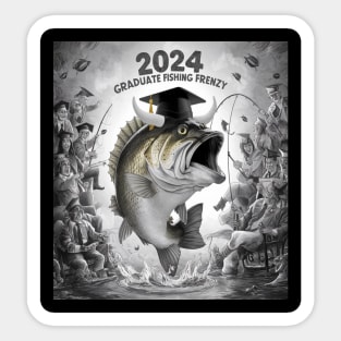 AI generated 2024 graduate fishing frenzy Sticker